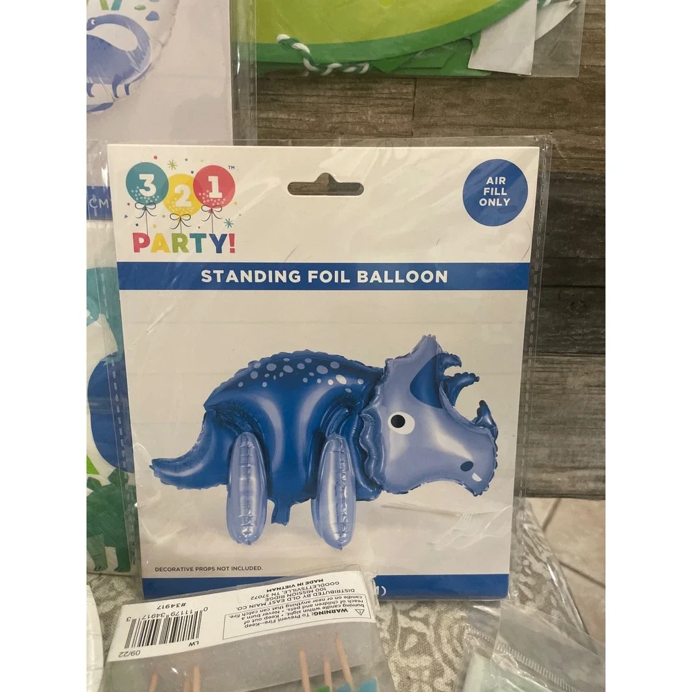 Party Dinosaur Birthday Supplies Bundle Balloons Plates Napkins Banner Set